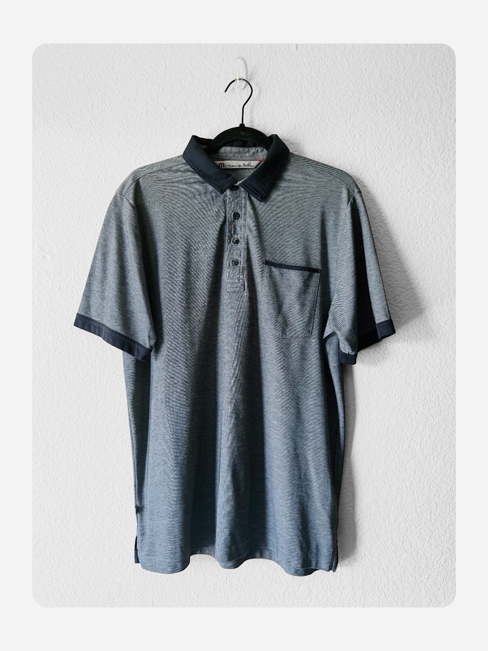 ★Travis Matthew Featherweight Pocket Bestselling Style Polo Shirt Gray/Black M ★